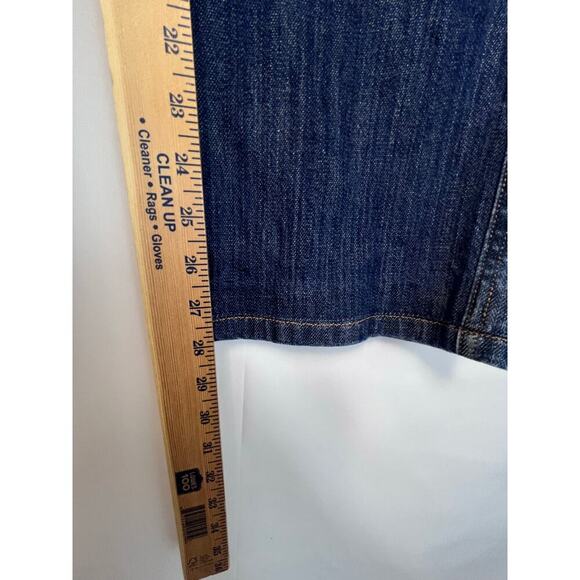 St. John Sport Women's Size 8 Blue Straight Leg Zip Up Denim Distressed Jeans - Picture 5 of 7